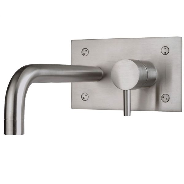 JTP Inox Stainless Steel Wall Mounted Basin Mixer Tap 152mm