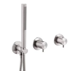 JTP Inox Stainless Steel Modular Thermostatic Concealed 2 Outlet Shower Valve With Handset Kit