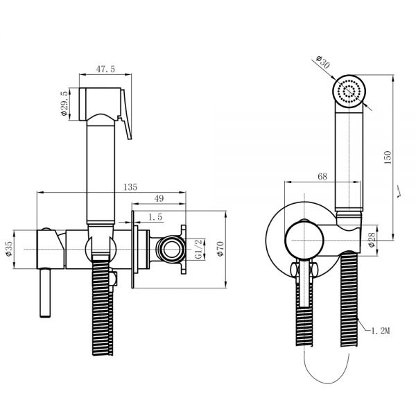 JTP Inox Stainless Steel Wall Mounted Single Lever Douche Set for Cold and Hot Operation #2