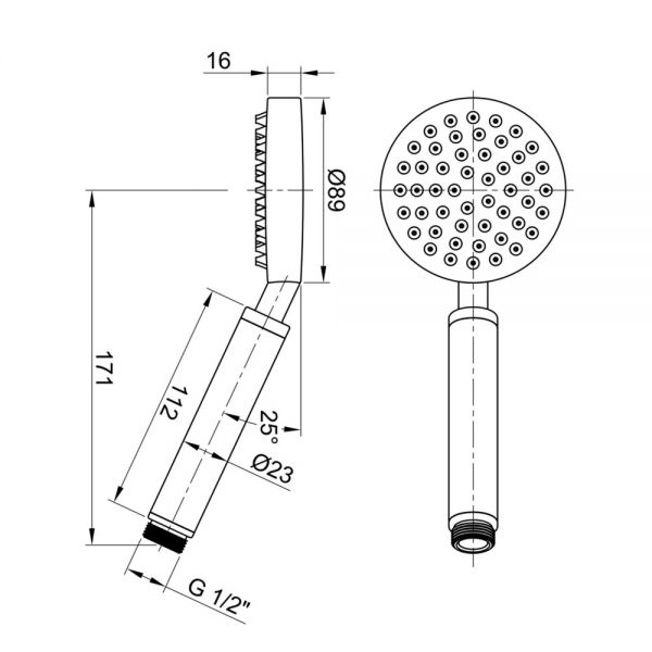 JTP Inox Stainless Steel Round Shower Handset with Rub Clean Nozzles #2