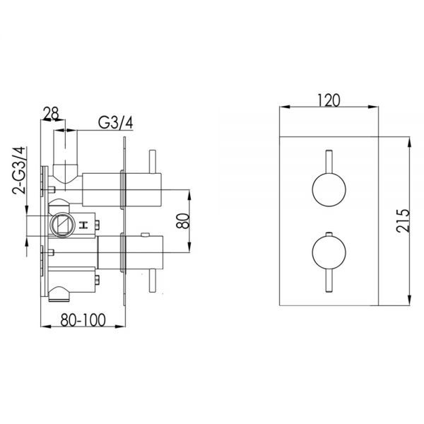 JTP Inox Stainless Steel Single Outlet Thermostatic Shower Valve #2