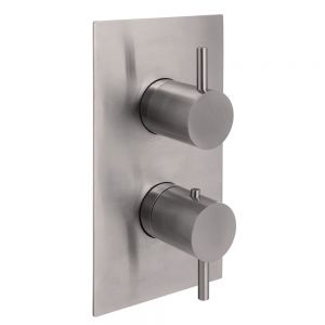 JTP Inox Stainless Steel Two Outlet Thermostatic Shower Valve