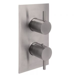 JTP Inox Stainless Steel Three Outlet Two Handle Thermostatic Shower Valve