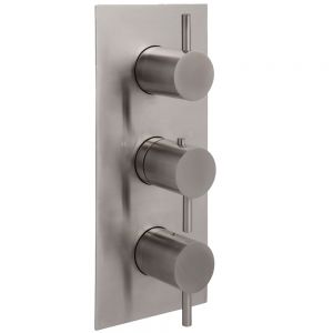 JTP Inox Stainless Steel Vertical Three Outlet Thermostatic Shower Valve