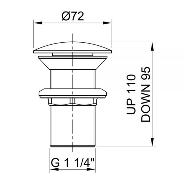 JTP Inox Stainless Steel Unslotted Click Clack Basin Waste #2