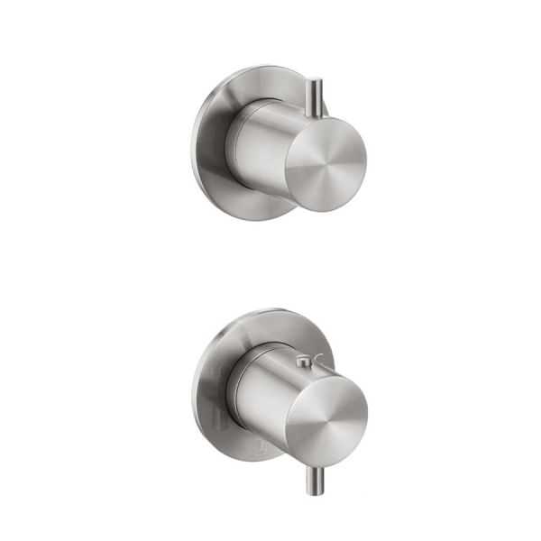 JTP Inox Stainless Steel Modular Thermostatic Concealed 2 Outlet Shower Valve