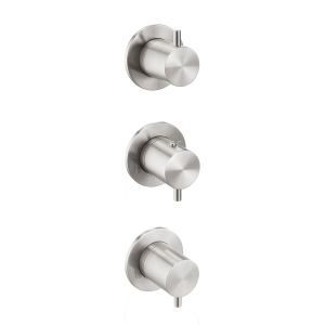 JTP Inox Stainless Steel Modular Thermostatic Concealed 3 Outlet Shower Valve
