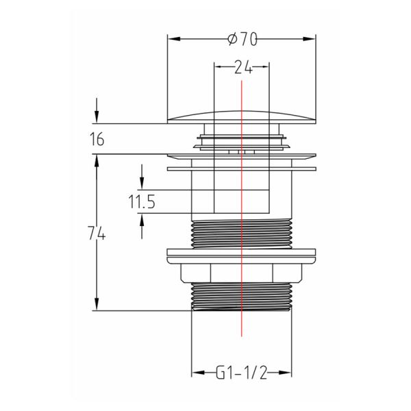 JTP Stainless Steel Slotted Click Clack Bath Waste #2