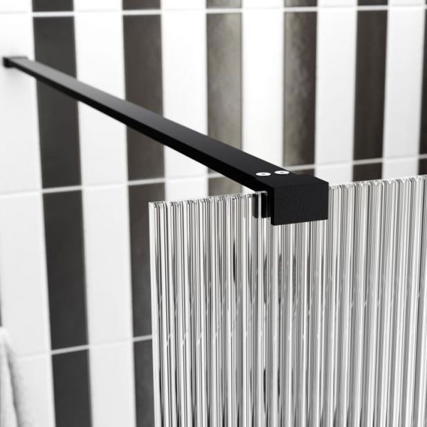 Moods Splash Black 8mm Fluted Wet Room Panel 800 Wide #3