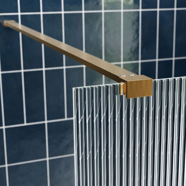 Moods Splash Brushed Brass 8mm Fluted Wet Room Panel 1200 Wide #3