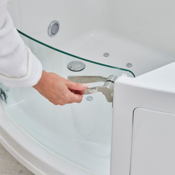 Indiana 1700 Easy Access Walk In Shower Bath with Glass Door Powered Seat and Bath Screen #6