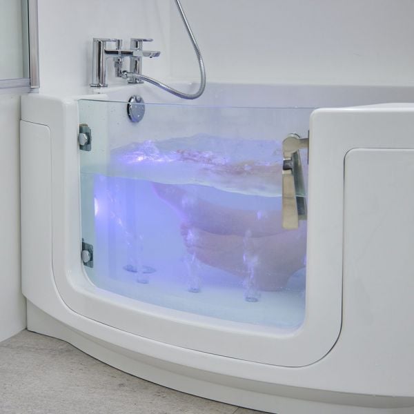 Indiana 1700 Easy Access Walk In Shower Bath with Glass Door Powered Seat and Bath Screen #7