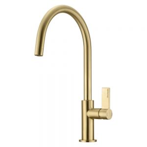 Clearwater Jovian Single Lever Brushed Brass Monobloc Kitchen Sink Mixer Tap