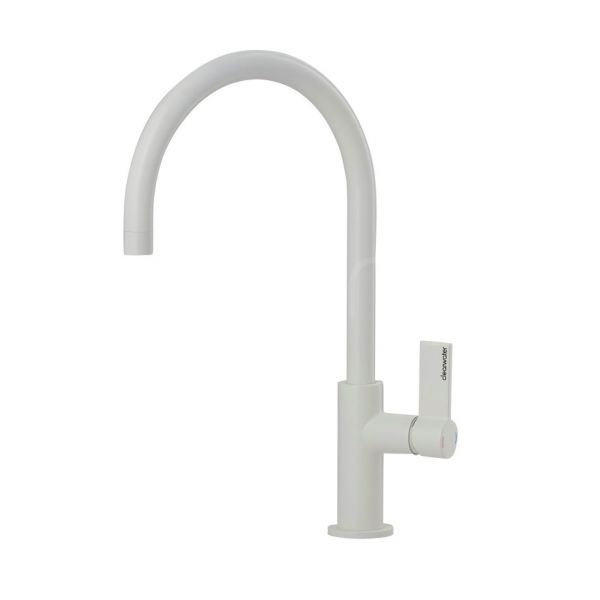 Clearwater Jovian Single Lever Matt White Kitchen Sink Mixer Tap
