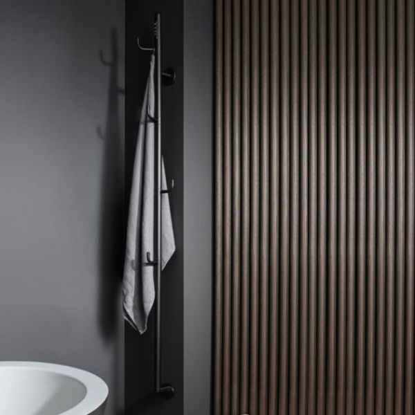 JTP Flo Chrome 1661mm Designer Electric Towel Rail with Hooks #2