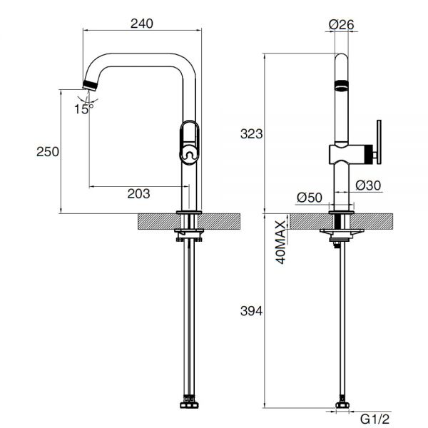 Clearwater Juno Single Lever Matt Black Monobloc Kitchen Sink Mixer Tap #4