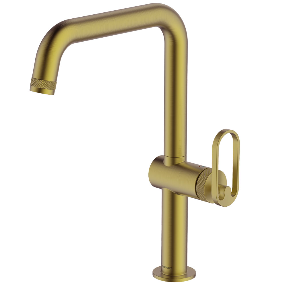 Clearwater Juno Single Lever Brushed Brass Monobloc Kitchen Sink Mixer Tap JUL10BB