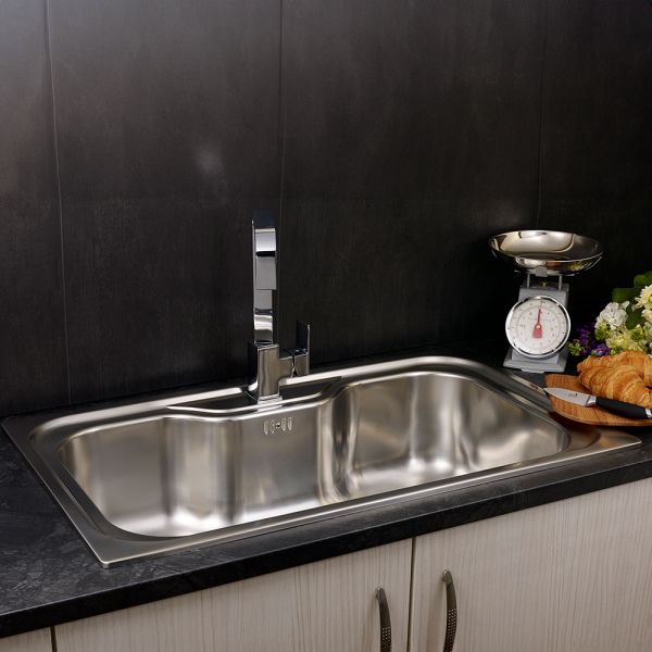 Reginox Jumbo Single Bowl Inset Stainless Steel Kitchen Sink 860 x 510mm #4