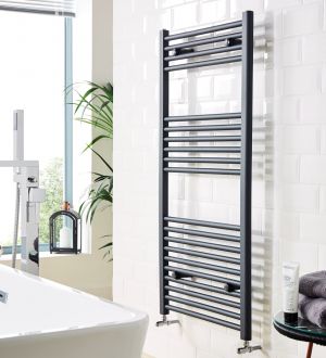 Kartell K RAIL Straight Anthracite Towel Rail 500mm x 1000mm White