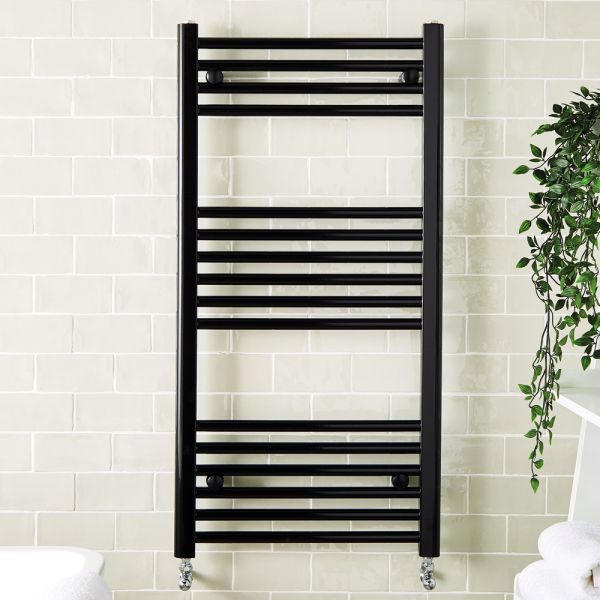 Kartell K RAIL Straight Black Towel Rail 500mm x 1000mm White