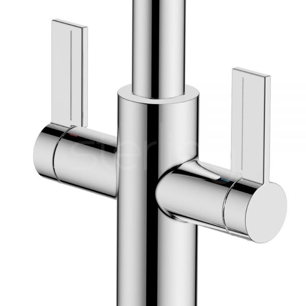 Clearwater Kira Double Lever Chrome Monobloc Kitchen Sink Mixer Tap #2