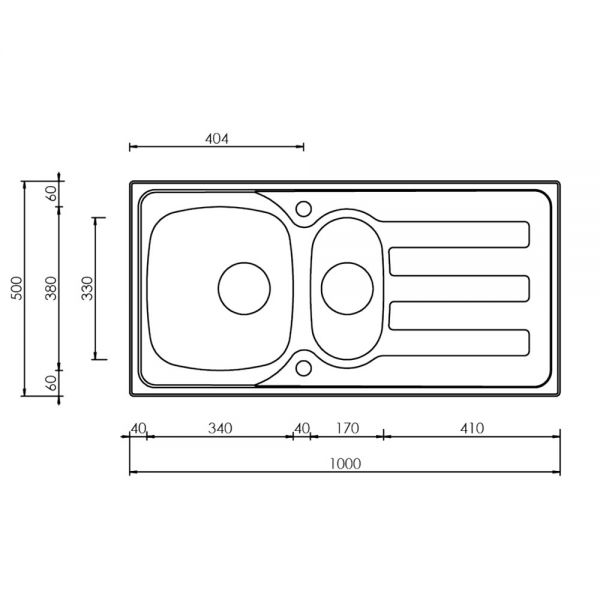 Clearwater Kudos 1.5 Bowl Inset Stainless Steel Kitchen Sink with Drainer 1000 x 500 #2