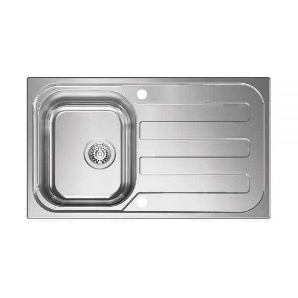 Clearwater Kudos 1 Small Bowl Inset Stainless Steel Kitchen Sink with Drainer 790 x 500