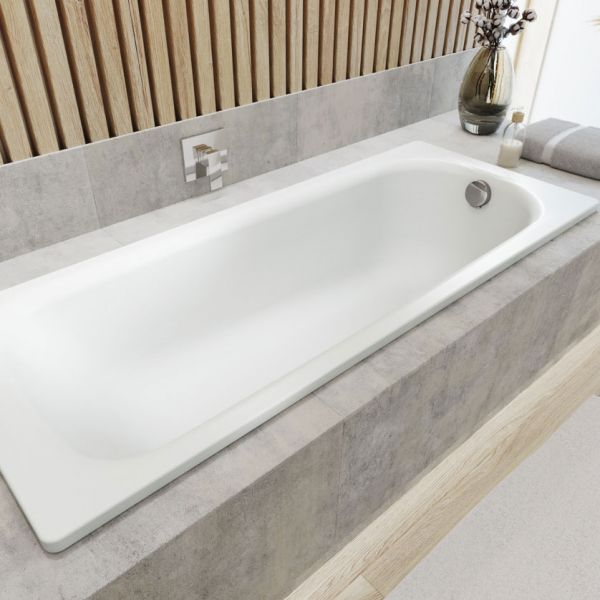 Kaldewei Saniform Plus Anti Slip Single Ended Steel Bath with Grips 1800mm x 800mm 2 Tap Hole #2