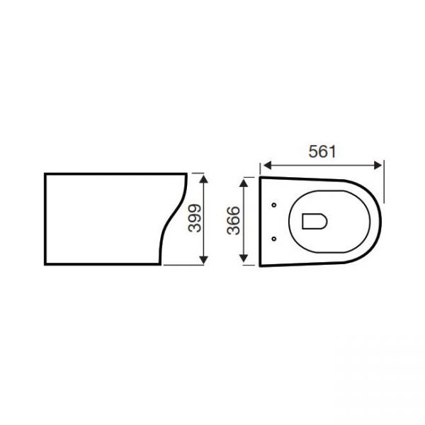 Kartell Kameo Back To Wall Rimless WC with Soft Close Toilet Seat #2