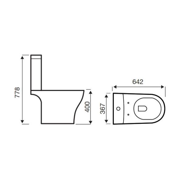 Kartell Kameo Close Coupled Rimless WC with Cistern and Toilet Seat #2