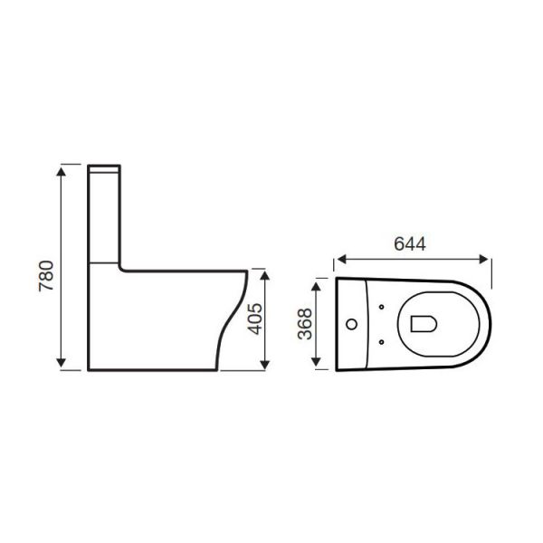 Kartell Kameo Back To Wall Close Coupled Rimless WC with Cistern and Toilet Seat #2