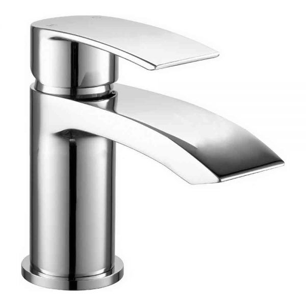 Kartell Curve Chrome Mini Basin Mixer Tap with Click Waste