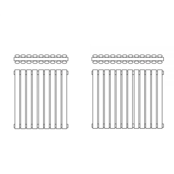Kartell K Rad Aspen Double White 600 x 540 Oval Tube Designer Radiator #3