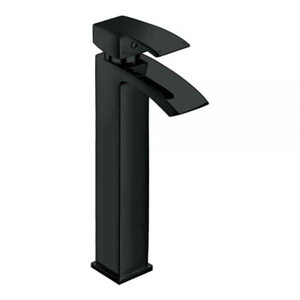 Kartell Fiuto Nero Matt Black Tall Basin Mixer Tap