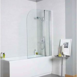 Kartell Koncept Straight Bath Screen Radius Edge with Extension Panel 1400 x 1000 KONSS1