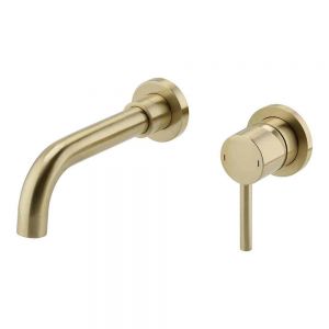 Kartell Ottone Brushed Brass Wall Mounted Basin Mixer Tap