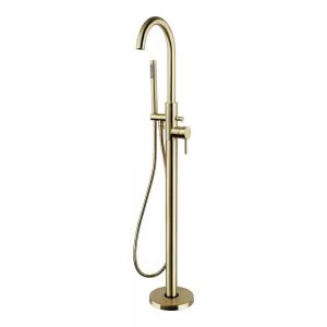 Kartell Ottone Brushed Brass Floor Standing Bath Shower Mixer Tap