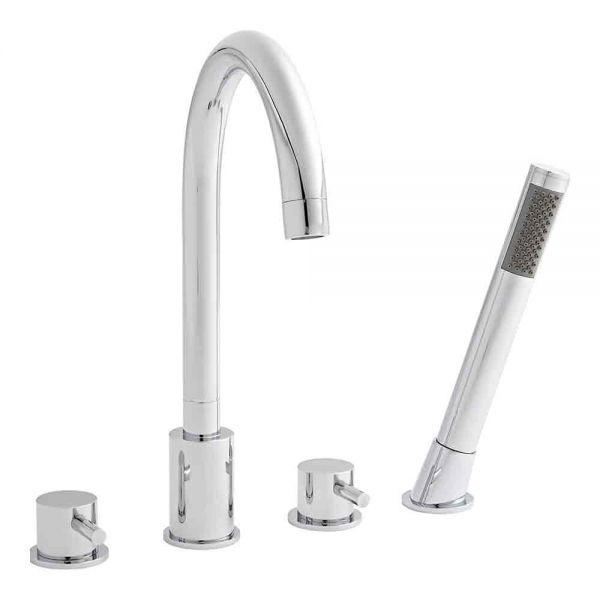 Kartell Plan Chrome Deck Mounted 4 Hole Bath Shower Mixer Tap