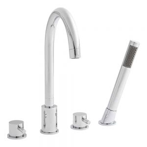 Kartell Plan Chrome Deck Mounted 4 Hole Bath Shower Mixer Tap