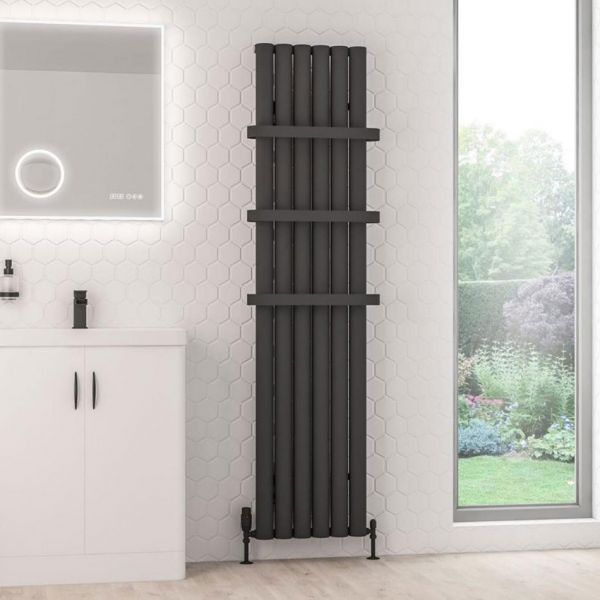 Eastbrook Kelmscott 1800 x 415 Matt Anthracite Aluminium Designer Radiator #3