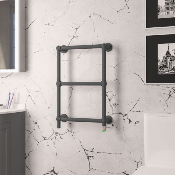 Eastbrook Kennet Dry Element 745 x 500 Matt Anthracite Electric Traditional Towel Rail #2