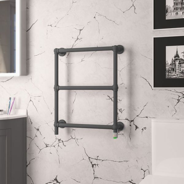 Eastbrook Kennet Dry Element 745 x 600 Matt Anthracite Electric Traditional Towel Rail #2