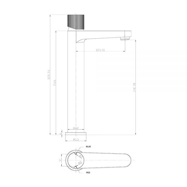Apex Koko Brass Tall Mono Basin Mixer Tap #3