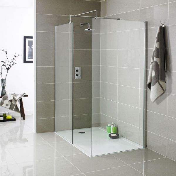 Kartell KV8 700mm Wide Chrome Wetroom Shower Panel EIGHT700W