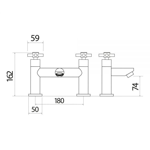 Apex Kross Chrome Bath Filler Tap #2