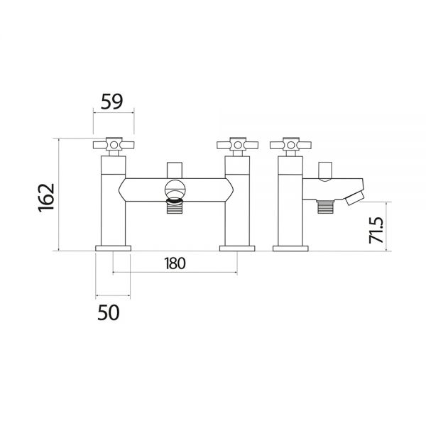 Apex Kross Chrome Bath Shower Mixer Tap #2