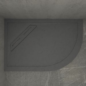 Kudos Connect2 Slip Resistant Slate Effect 1000 x 800 Left Hand Offset Quadrant Shower Tray