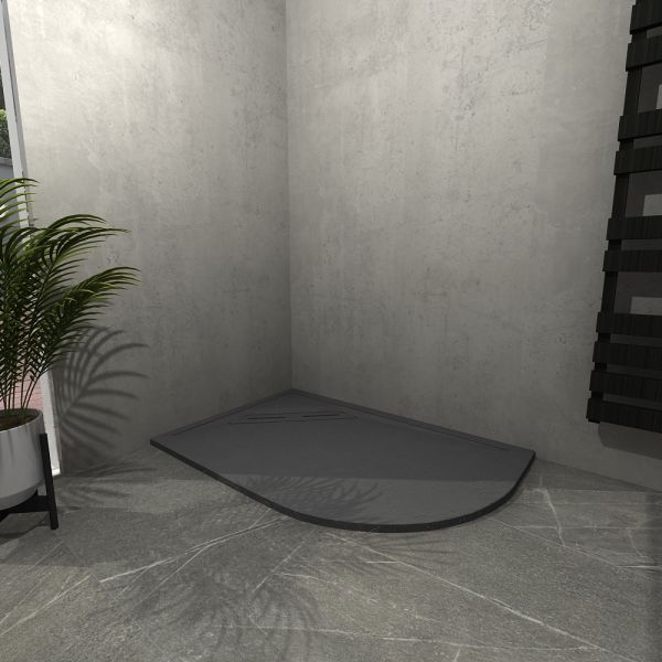 Kudos Connect2 Slip Resistant Slate Effect 1200 x 800 Left Hand Offset Quadrant Shower Tray #2