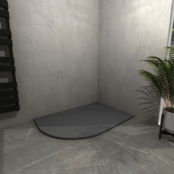 Kudos Connect2 Slip Resistant Slate Effect 1200 x 800 Right Hand Offset Quadrant Shower Tray #2
