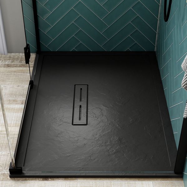 Kudos Connect2 Slip Resistant Slate Effect 1200 x 800 Rectangular Shower Tray #5
